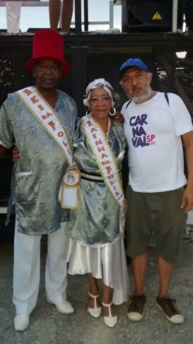 Corte do Carnaval de Rua de São Paulo da 3ª Idade – Rei e Rainha da Folia e o Produtor J. Ivo Brasil